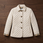 Quilted mid season coat styled view