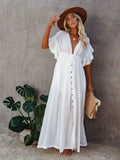 Women’s Long V-Neck Kimono Bikini Cover Up Dress