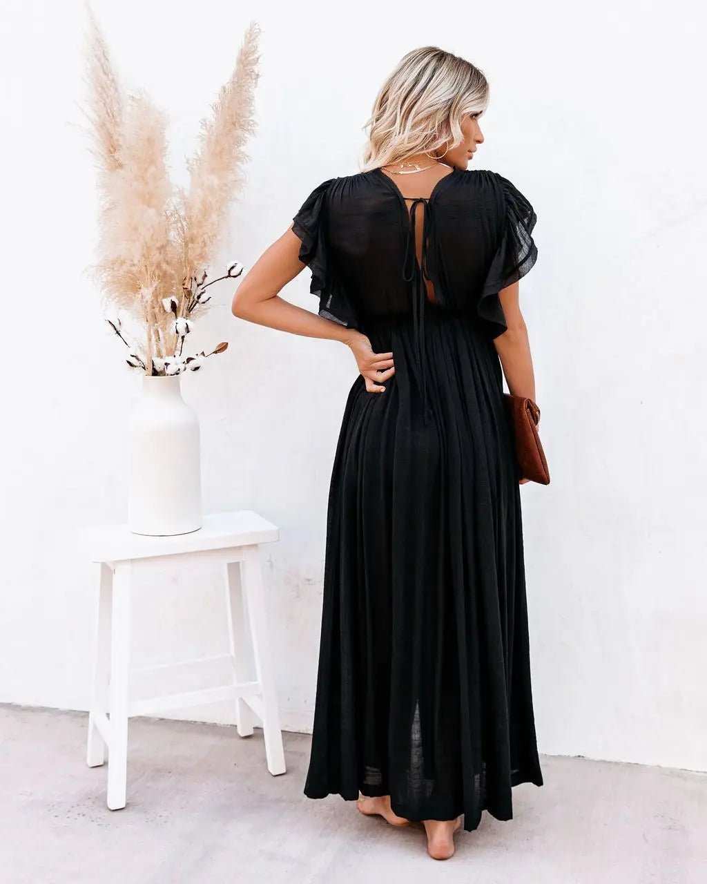 Women’s Long V-Neck Kimono Bikini Cover Up Dress