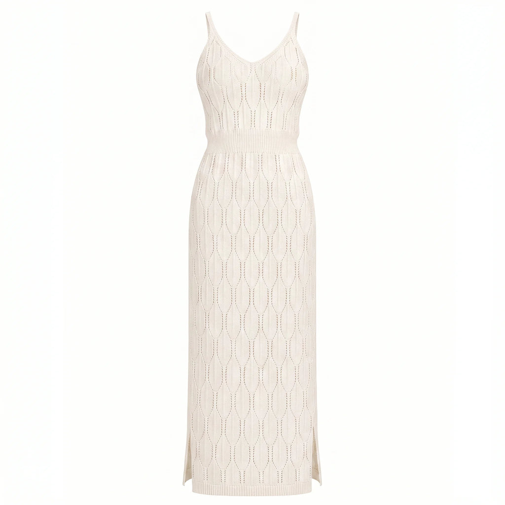 Women’s Sleeveless Crochet Knit Maxi Beach Dress