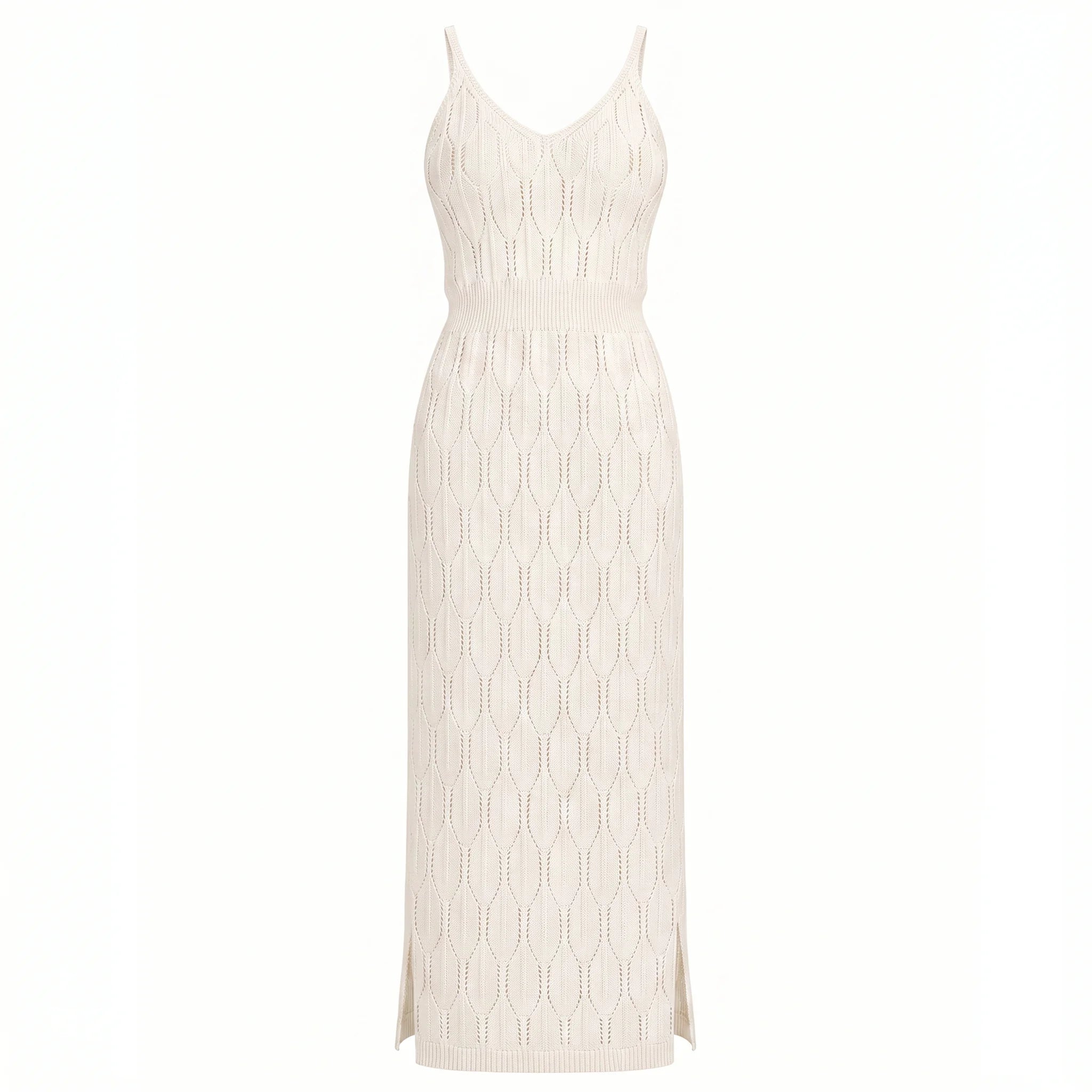 Women’s Sleeveless Crochet Knit Maxi Beach Dress