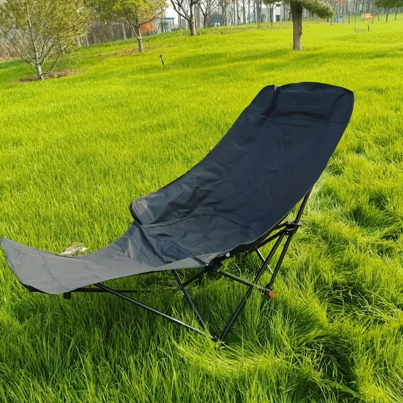 Heavy-Duty Foldable Beach Chair with Adjustable Height and Crossed Backrest for Outdoor Use