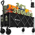 34 Inch Extra Long Heavy Duty Collapsible Wagon with 360LB Capacity for Camping and Beach