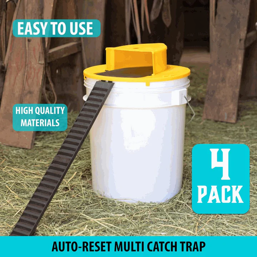 Bucket Lid Mouse Trap Set — 4-Pack Reusable Lids