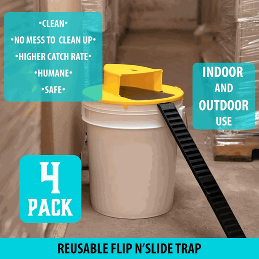 Bucket Lid Mouse Trap Set — 4-Pack Reusable Lids