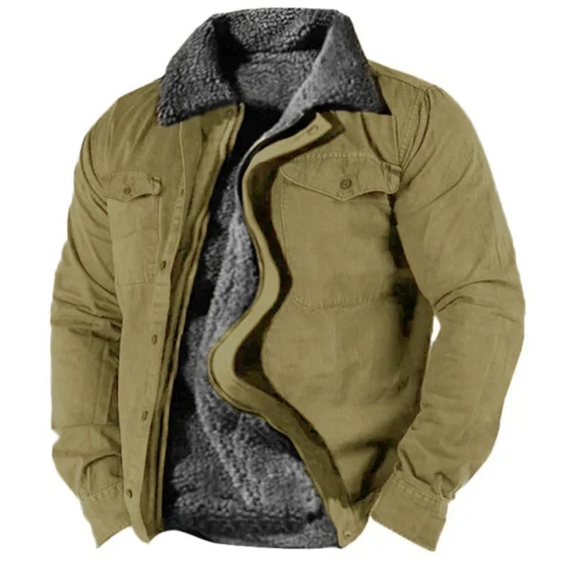 Green suede finish western ranch trucker jacket