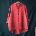 Airy Feminine Blouse | Ruffled Collar Long Sleeve Top for Effortless Summer Style