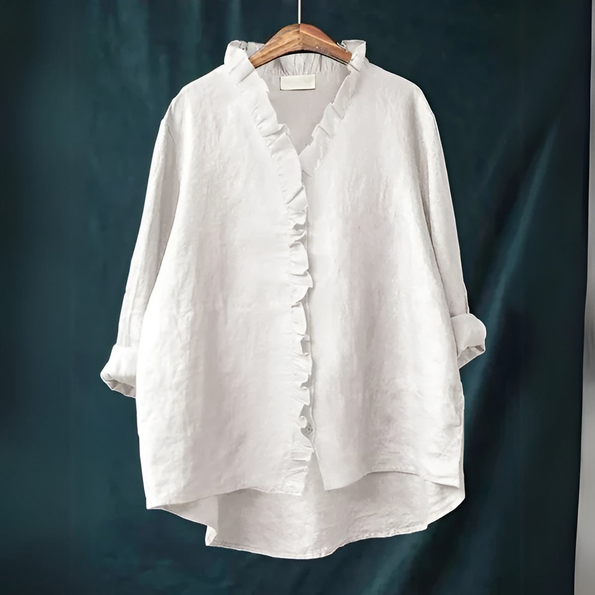 Airy Feminine Blouse | Ruffled Collar Long Sleeve Top for Effortless Summer Style