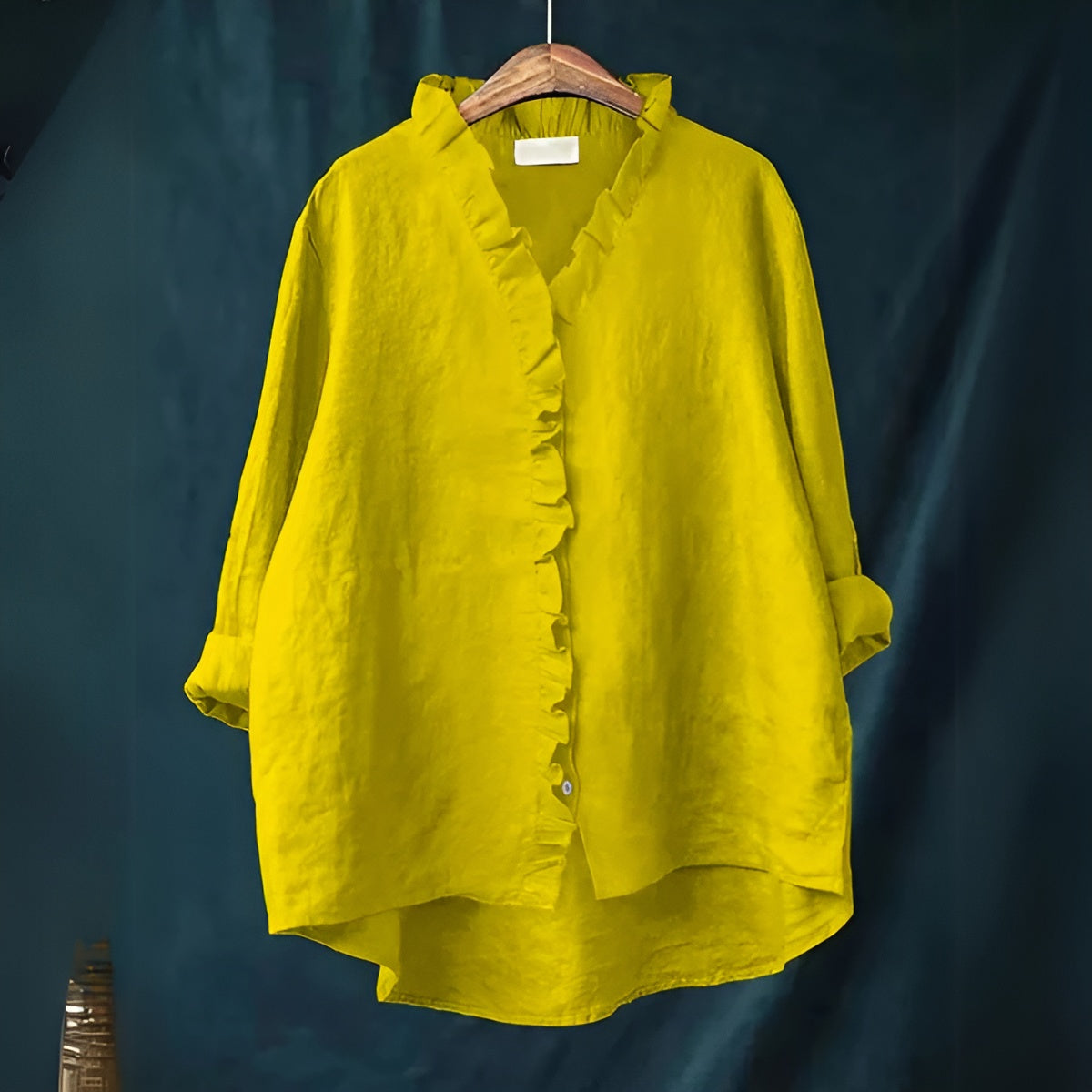 Airy Feminine Blouse | Ruffled Collar Long Sleeve Top for Effortless Summer Style