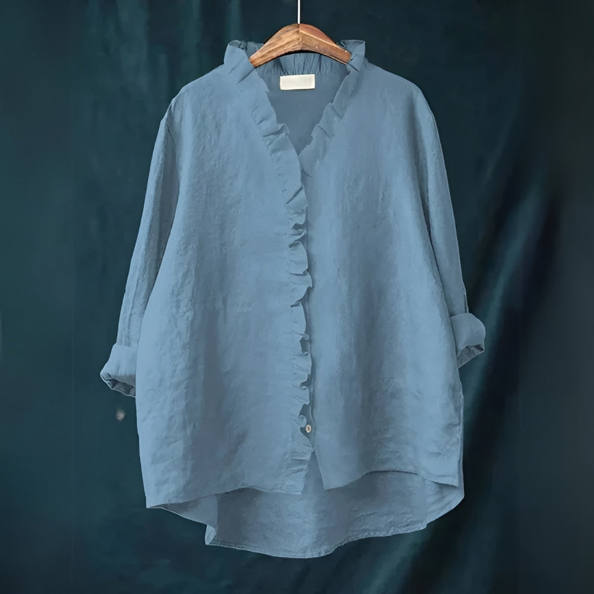 Airy Feminine Blouse | Ruffled Collar Long Sleeve Top for Effortless Summer Style
