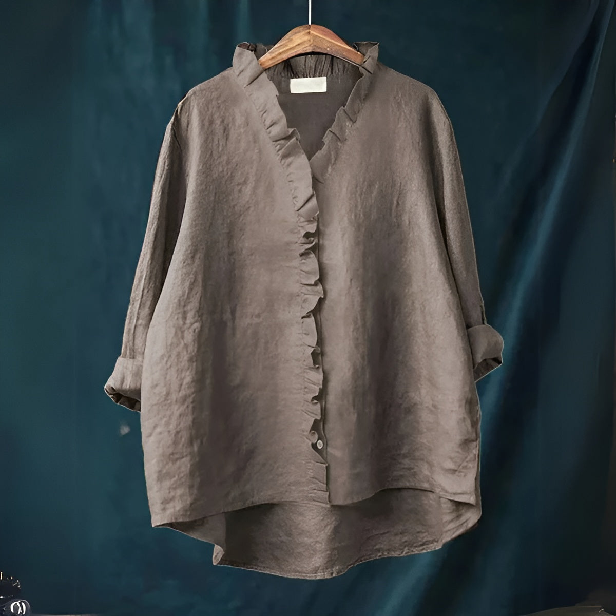 Airy Feminine Blouse | Ruffled Collar Long Sleeve Top for Effortless Summer Style
