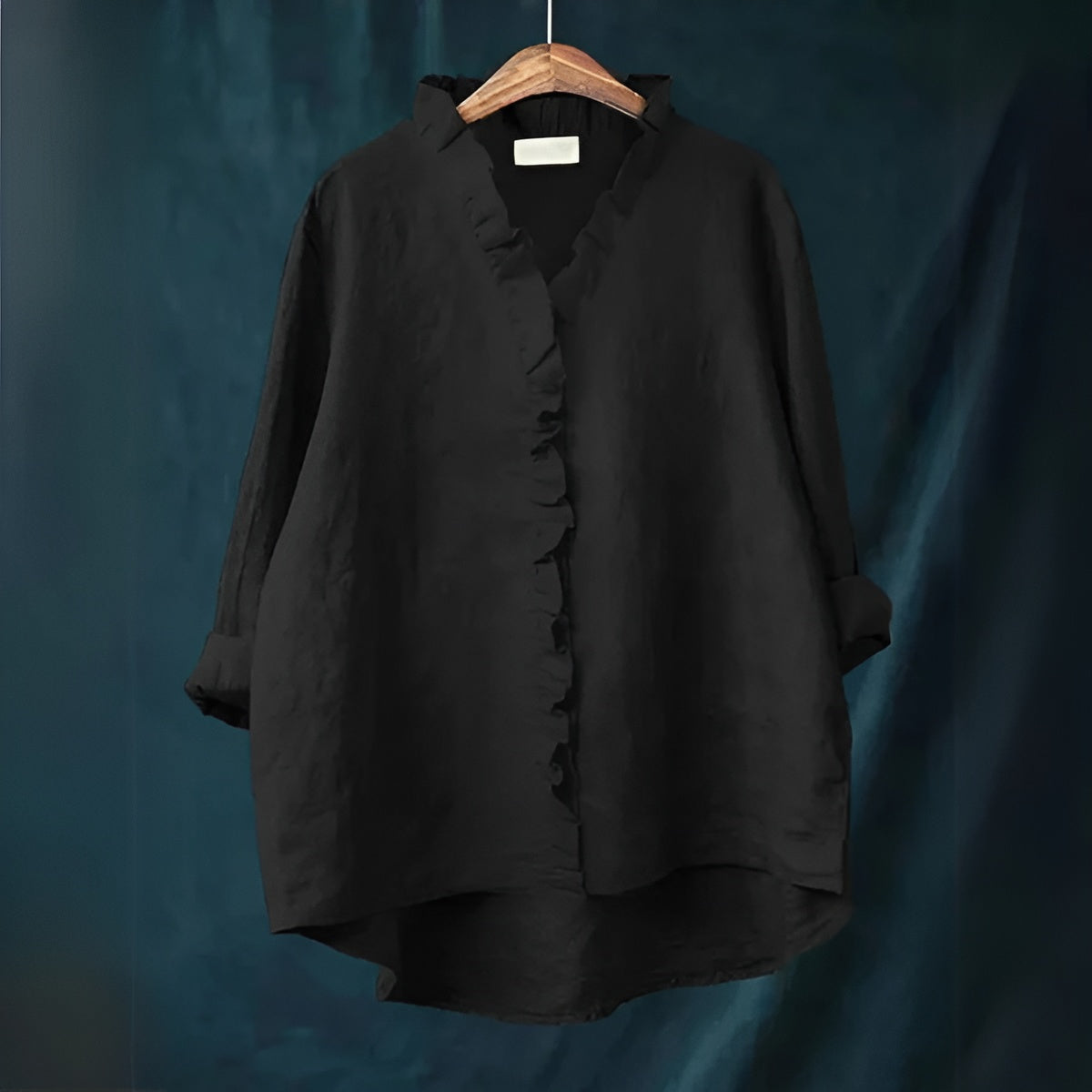 Airy Feminine Blouse | Ruffled Collar Long Sleeve Top for Effortless Summer Style