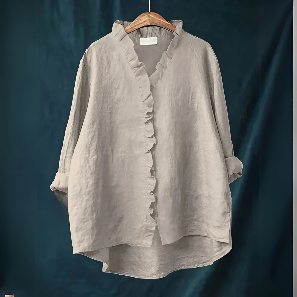 Airy Feminine Blouse | Ruffled Collar Long Sleeve Top for Effortless Summer Style