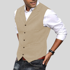 Mens Tailored Herringbone Vest - Classic and Stylish