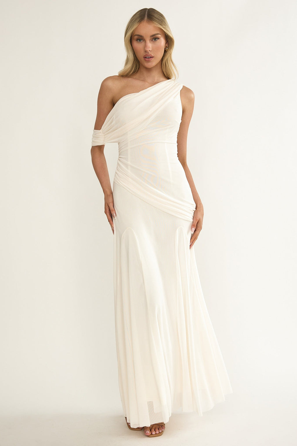Anaisa Collection | Maxi Dress with Asymmetric Neckline & Draped Detail | Elegant Long Dress for Stunning Occasions