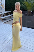 Women’s Anita Off Shoulder Mesh Maxi Dress – Bodycon Sheer Detail Evening Gown for Party, Cocktail & Special Occasion Wear