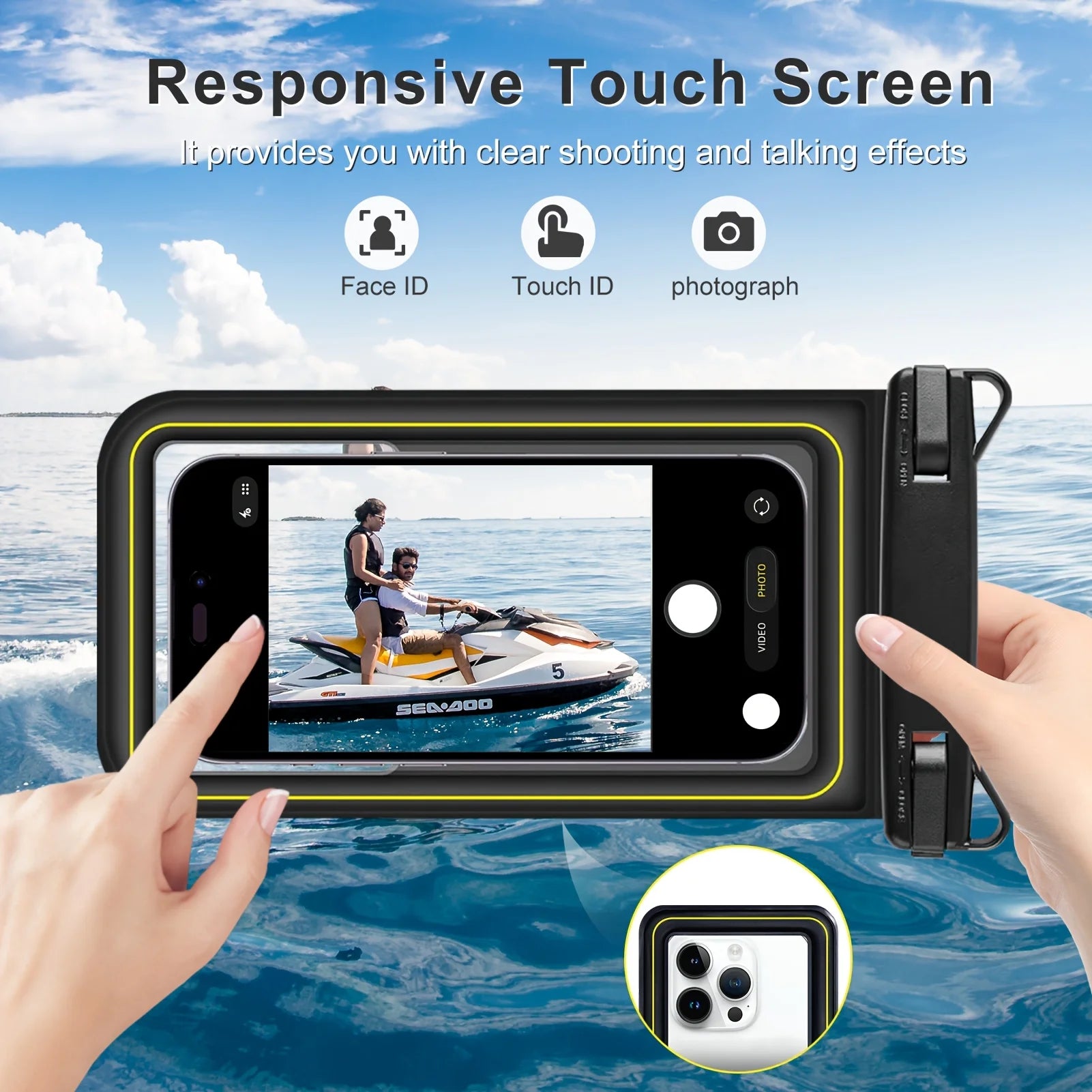 AquaGuard | Waterproof Phone Case with Buoyant Design & Adjustable Lanyard | Essential for Water Activities