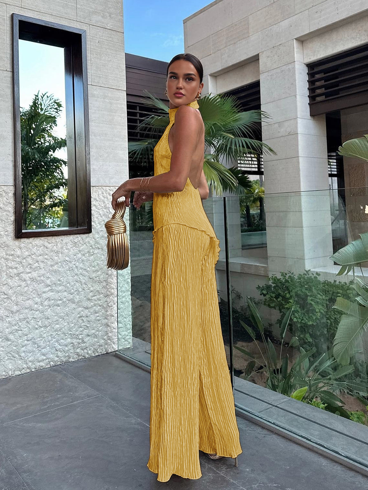 Elegant Satin Pleated Shift Dress — Women’s Plain Soft Satin Slight Stretch Vacation & Casual Chic Dress