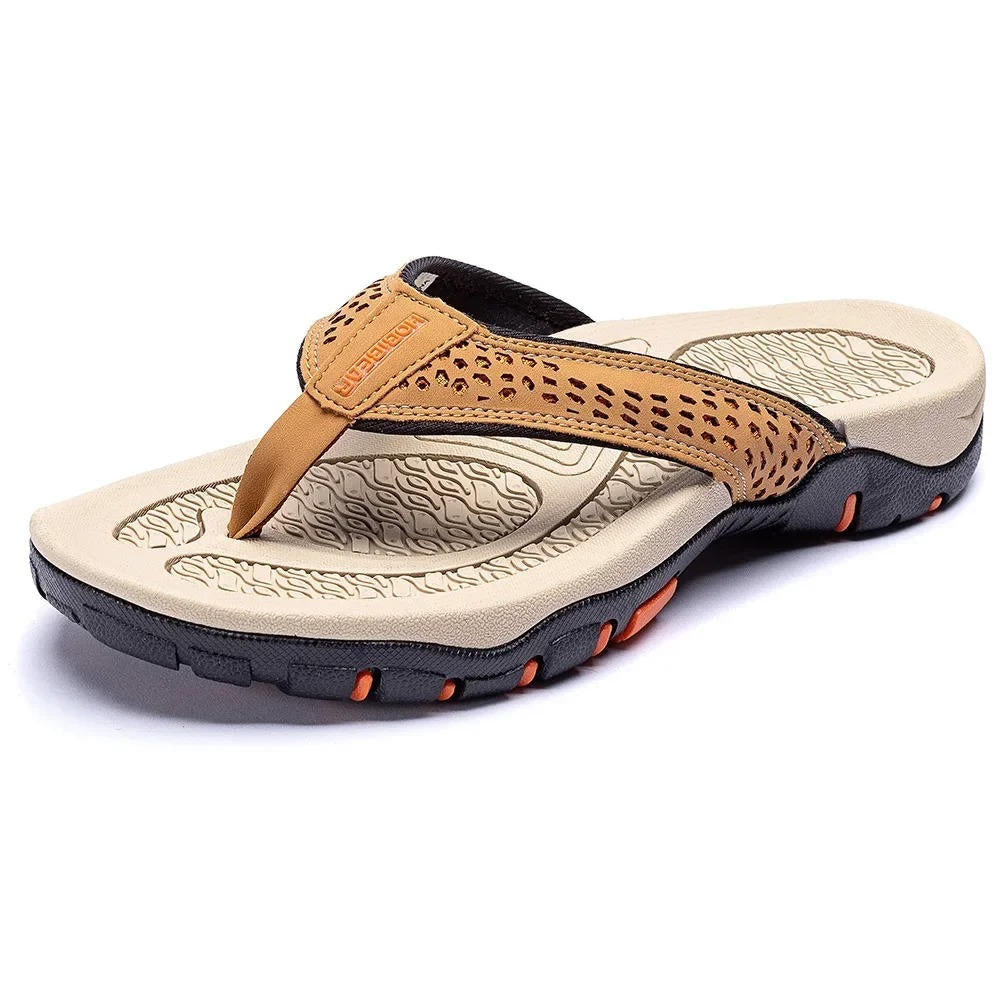 Athletic Men's Sandals | Flip Flops with Arch Support & Water-Resistant Straps | Comfortable Outdoor Footwear