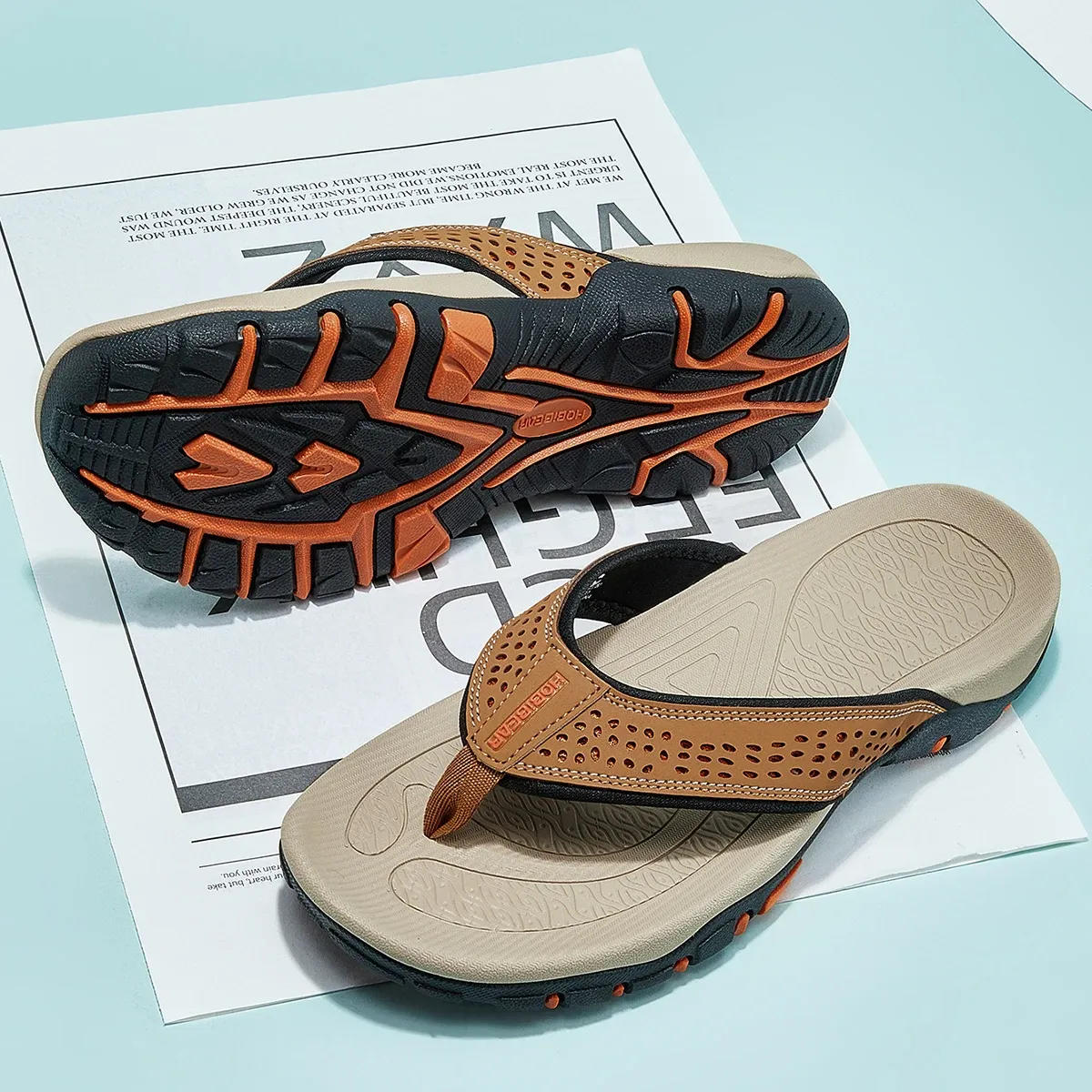 Athletic Men's Sandals | Flip Flops with Arch Support & Water-Resistant Straps | Comfortable Outdoor Footwear