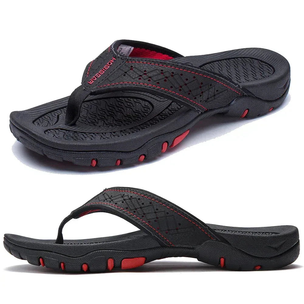 Athletic Men's Sandals | Flip Flops with Arch Support & Water-Resistant Straps | Comfortable Outdoor Footwear