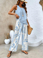 Averie Collection Women's Loungewear Two Piece Set with Flowy Top & Wide-Leg Pants | Lightweight Design for Effortless Summer Style