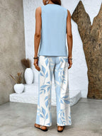 Averie Collection Women's Loungewear Two Piece Set with Flowy Top & Wide-Leg Pants | Lightweight Design for Effortless Summer Style