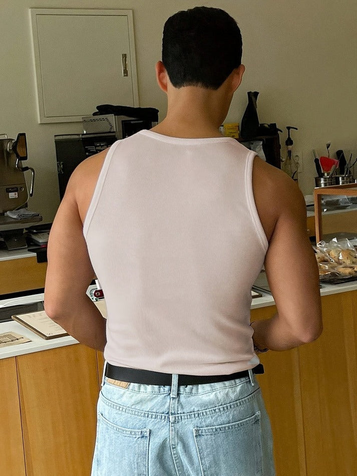 Men’s Basic Ribbed Tank Top – Slim Fit Stretch Sleeveless Shirt for Summer, Gym, Layering & Everyday Casual Wear Undershirt