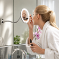 LED Magnifying Bathroom Mirror with Flexible Arm