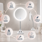 LED Magnifying Bathroom Mirror with Flexible Arm
