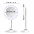 LED Magnifying Bathroom Mirror with Flexible Arm