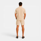 Men's Matching Shirt and Shorts Set with Breathable Linen | Comfortable Two-Piece Summer Outfit for Effortless Style