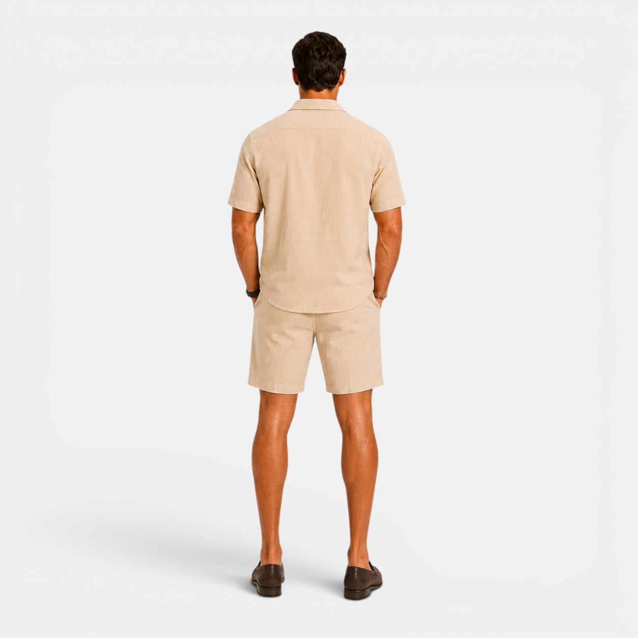 Men's Matching Shirt and Shorts Set with Breathable Linen | Comfortable Two-Piece Summer Outfit for Effortless Style