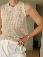 Womens Knitted Sleeveless Top - Lightweight and Breathable