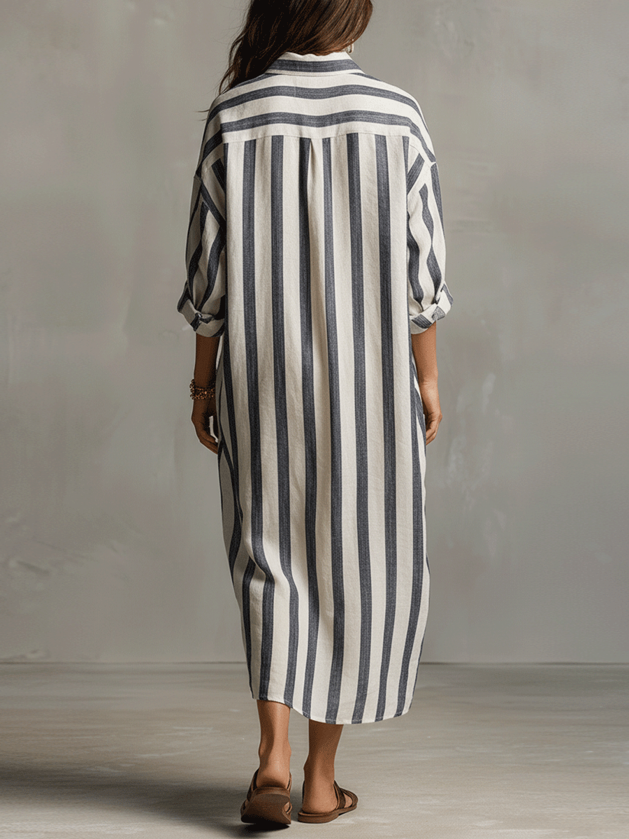 Bohemian Collection | Maxi Dress for Women with Striped Design | Comfortable Long Dress for Effortless Summer Style