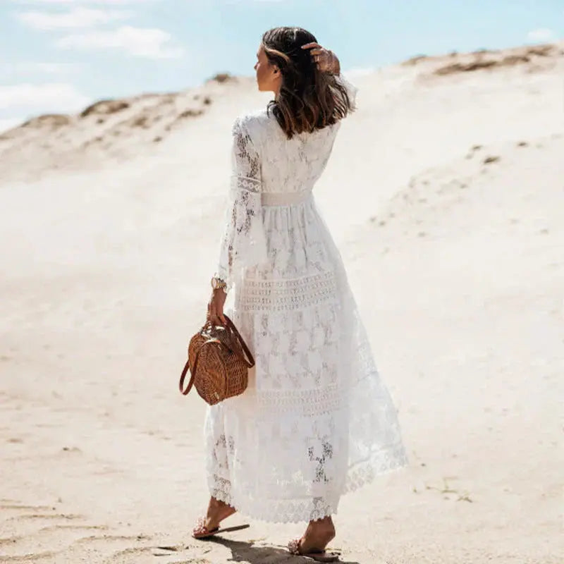 Bohemian Elegance | Long Sleeve Maxi Dress with Flowing Design | Versatile Style for Effortless Elegance