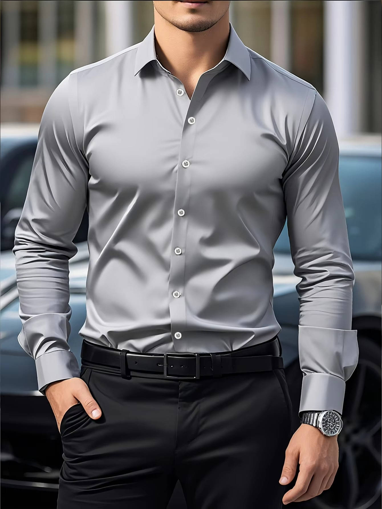 Button Down Shirt For Men With Cuffs