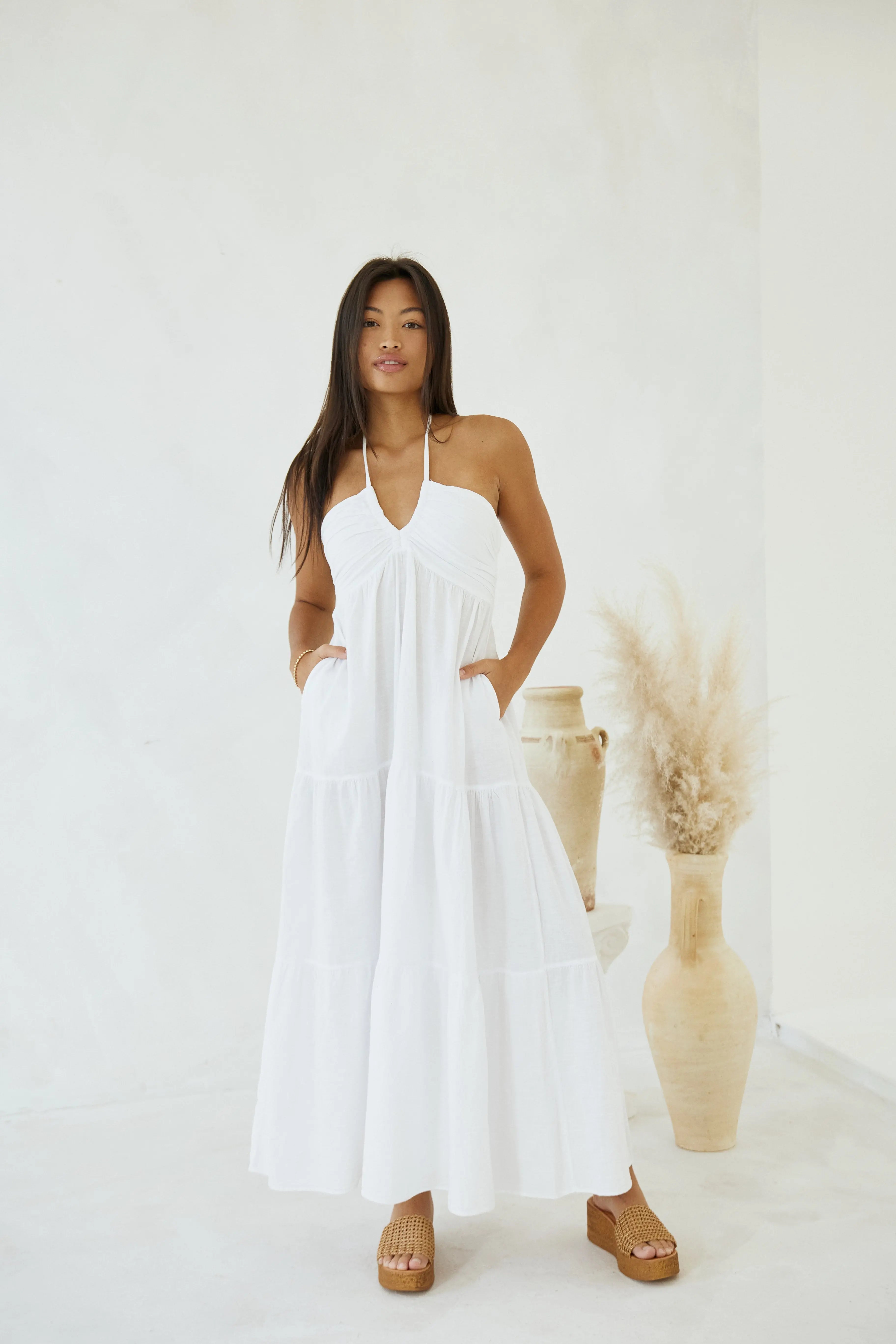 Bernadette  Maxi Dress — Elegant Flowy Maxi Dress, Effortless Feminine Silhouette