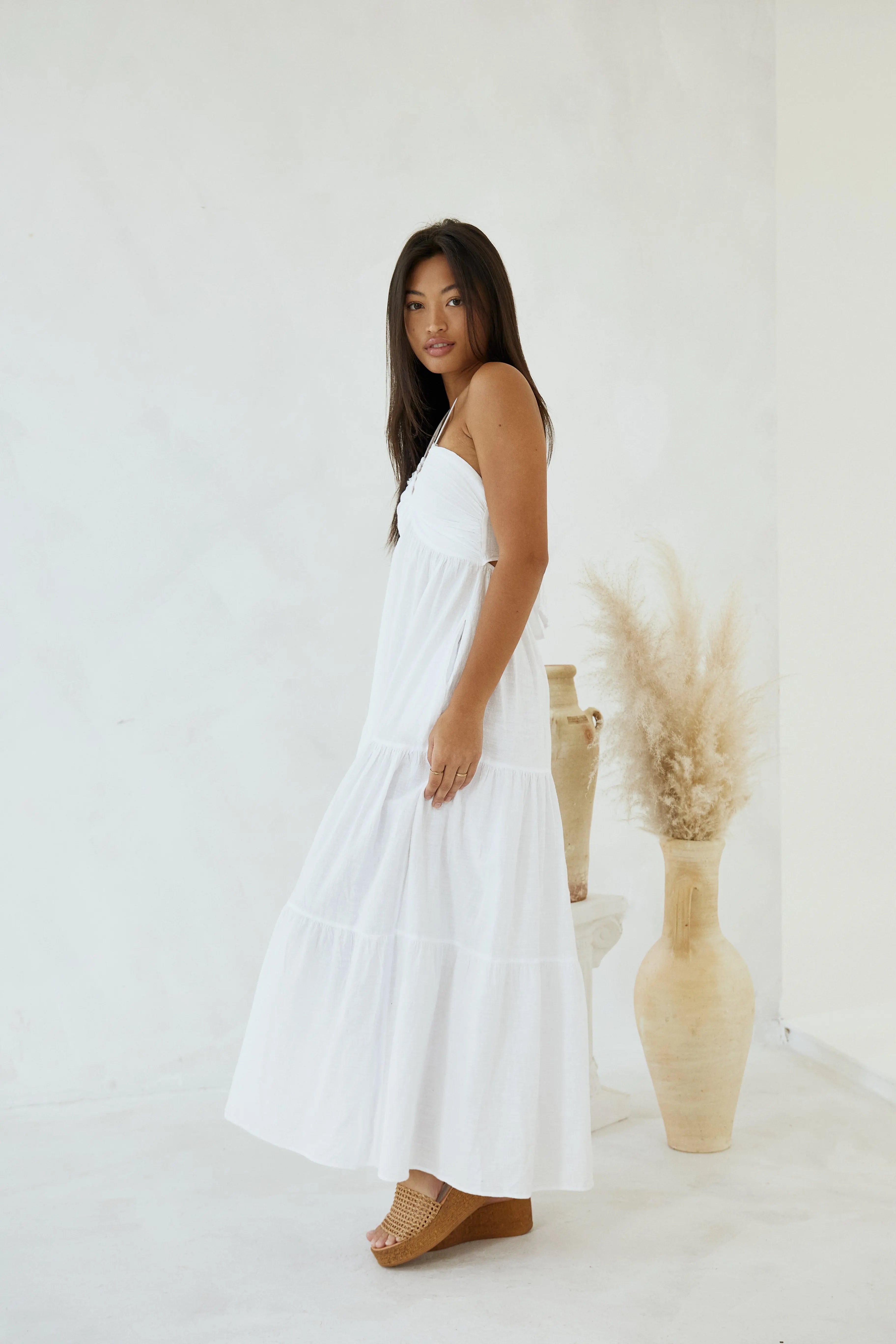 Bernadette  Maxi Dress — Elegant Flowy Maxi Dress, Effortless Feminine Silhouette
