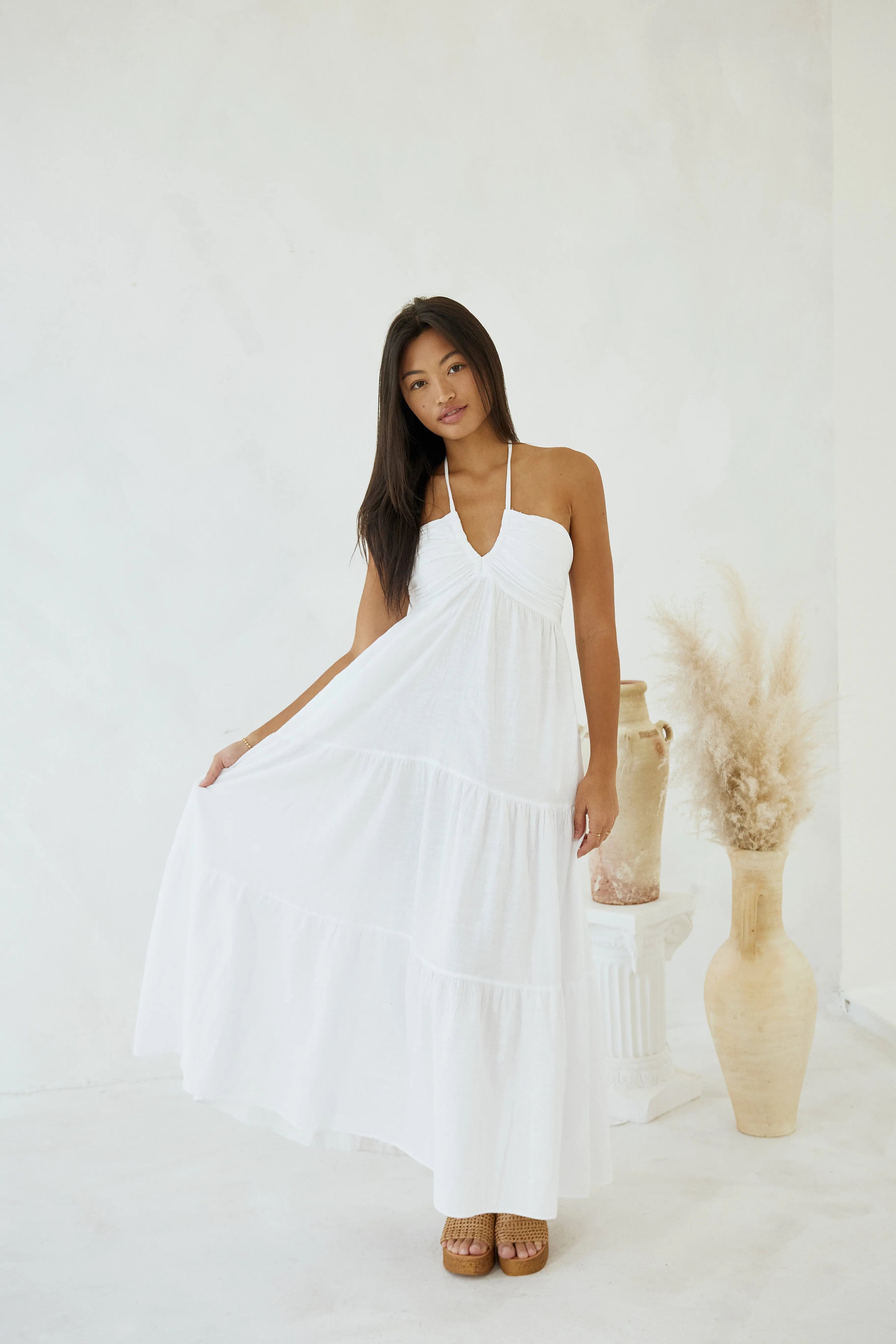 Bernadette  Maxi Dress — Elegant Flowy Maxi Dress, Effortless Feminine Silhouette