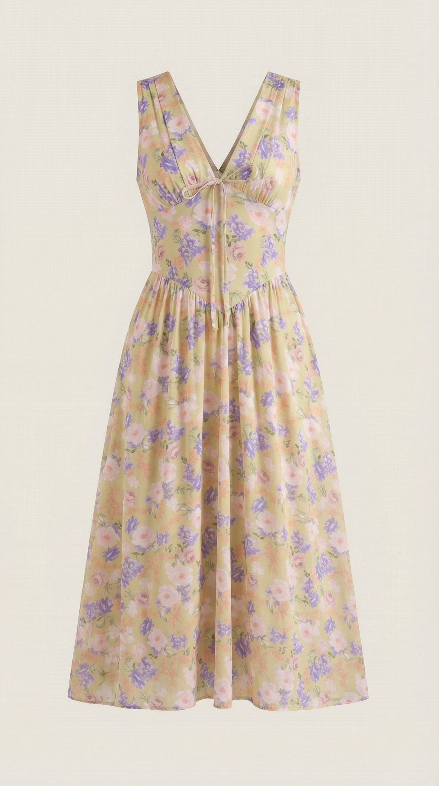 Cassiopeia Midi Plunge Dress — Women’s Deep V Neck Twist Front A-Line Midi Wedding Guest Dress Elegant Party Dress