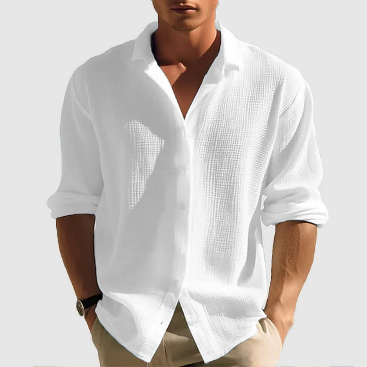 Men’s Casual Button Down Shirt with Lapel Collar – Relaxed Fit Short Sleeve Shirt for Summer, Vacation & Smart Casual Everyday Wear