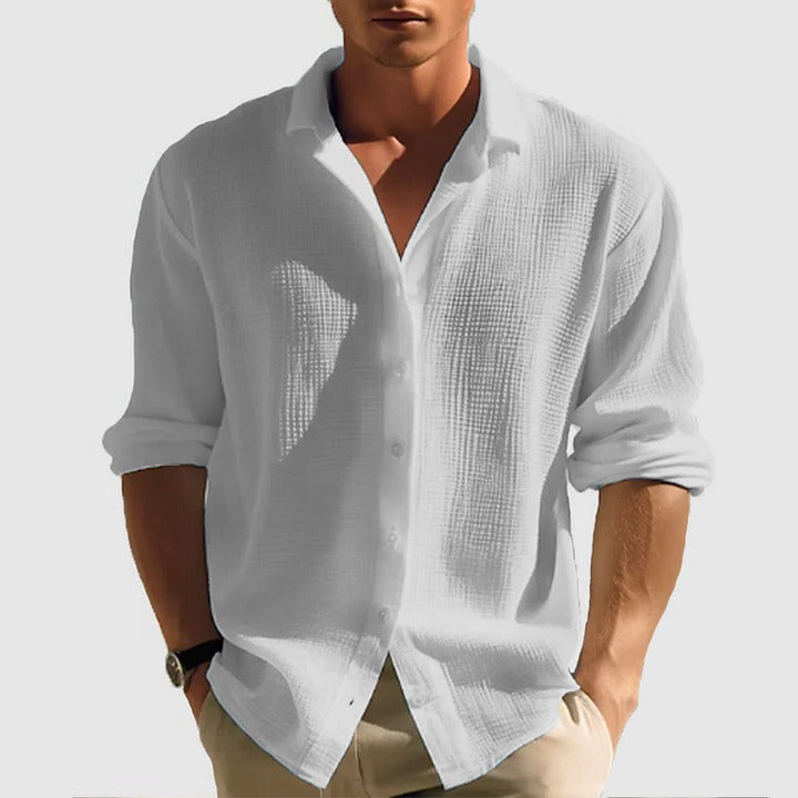 Men’s Casual Button Down Shirt with Lapel Collar – Relaxed Fit Short Sleeve Shirt for Summer, Vacation & Smart Casual Everyday Wear