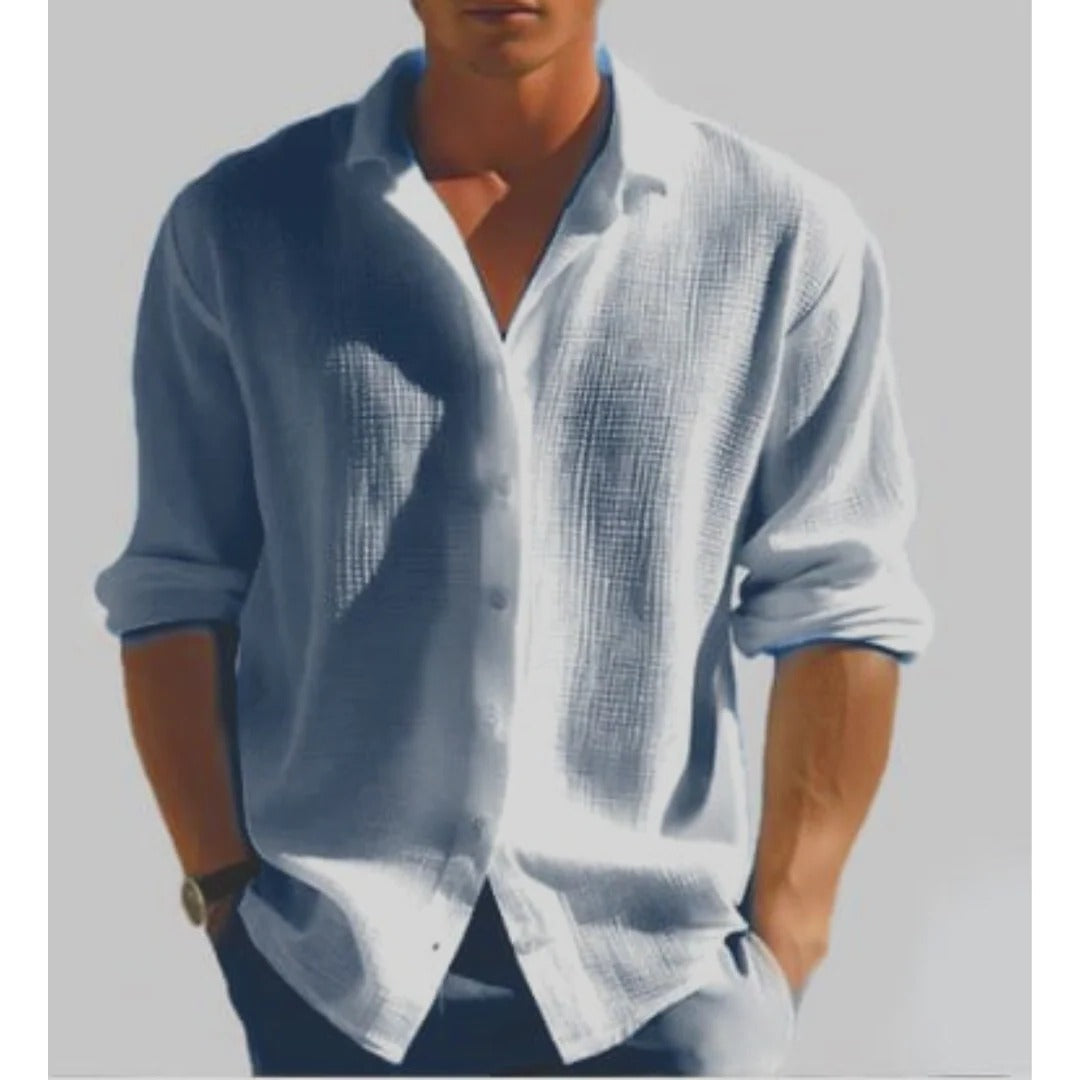 Men’s Casual Button Down Shirt with Lapel Collar – Relaxed Fit Short Sleeve Shirt for Summer, Vacation & Smart Casual Everyday Wear