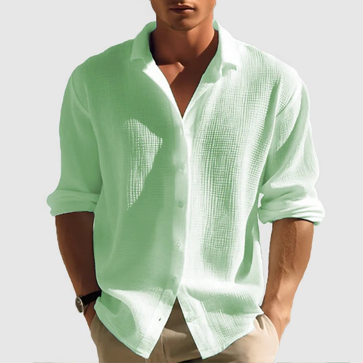 Men’s Casual Button Down Shirt with Lapel Collar – Relaxed Fit Short Sleeve Shirt for Summer, Vacation & Smart Casual Everyday Wear