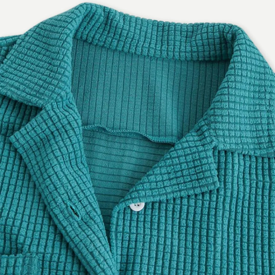 Men’s Waffle Knit Button Down Shirt – Textured Long Sleeve Casual Shirt for Everyday Wear, Smart Casual & Layering Outfit