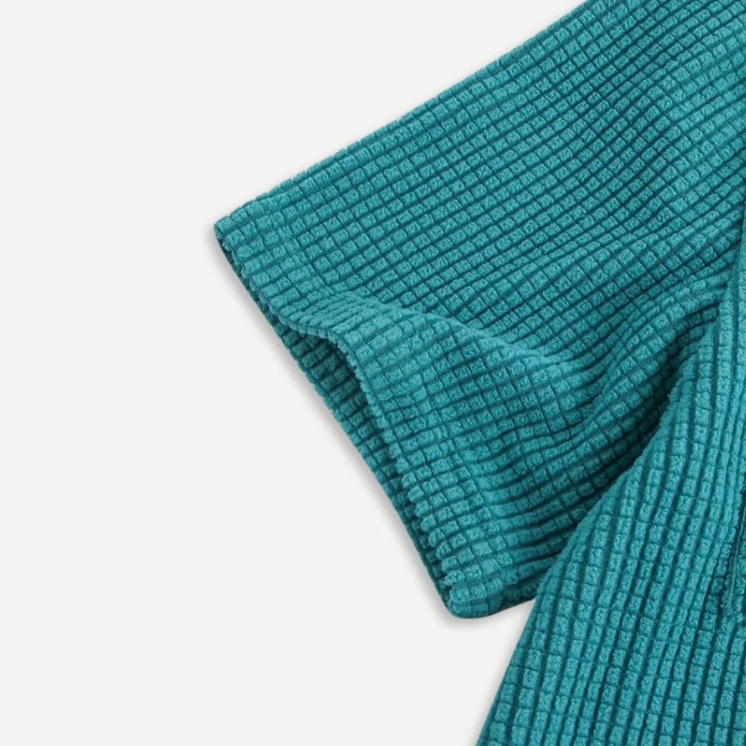 Men’s Waffle Knit Button Down Shirt – Textured Long Sleeve Casual Shirt for Everyday Wear, Smart Casual & Layering Outfit