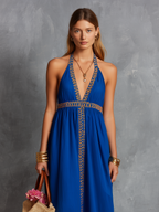 Charming Casual Dresses | Women's Summer Dress with V-Neck & Embroidery | Cool Comfort for Warm Weather