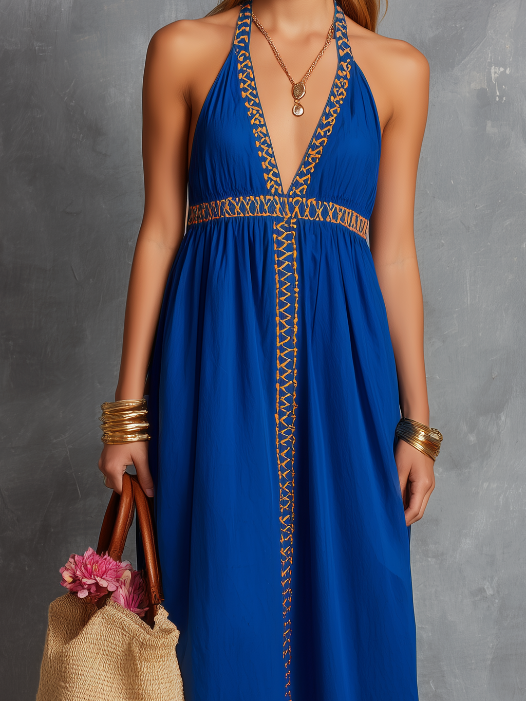 Charming Casual Dresses | Women's Summer Dress with V-Neck & Embroidery | Cool Comfort for Warm Weather