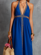 Charming Casual Dresses | Women's Summer Dress with V-Neck & Embroidery | Cool Comfort for Warm Weather